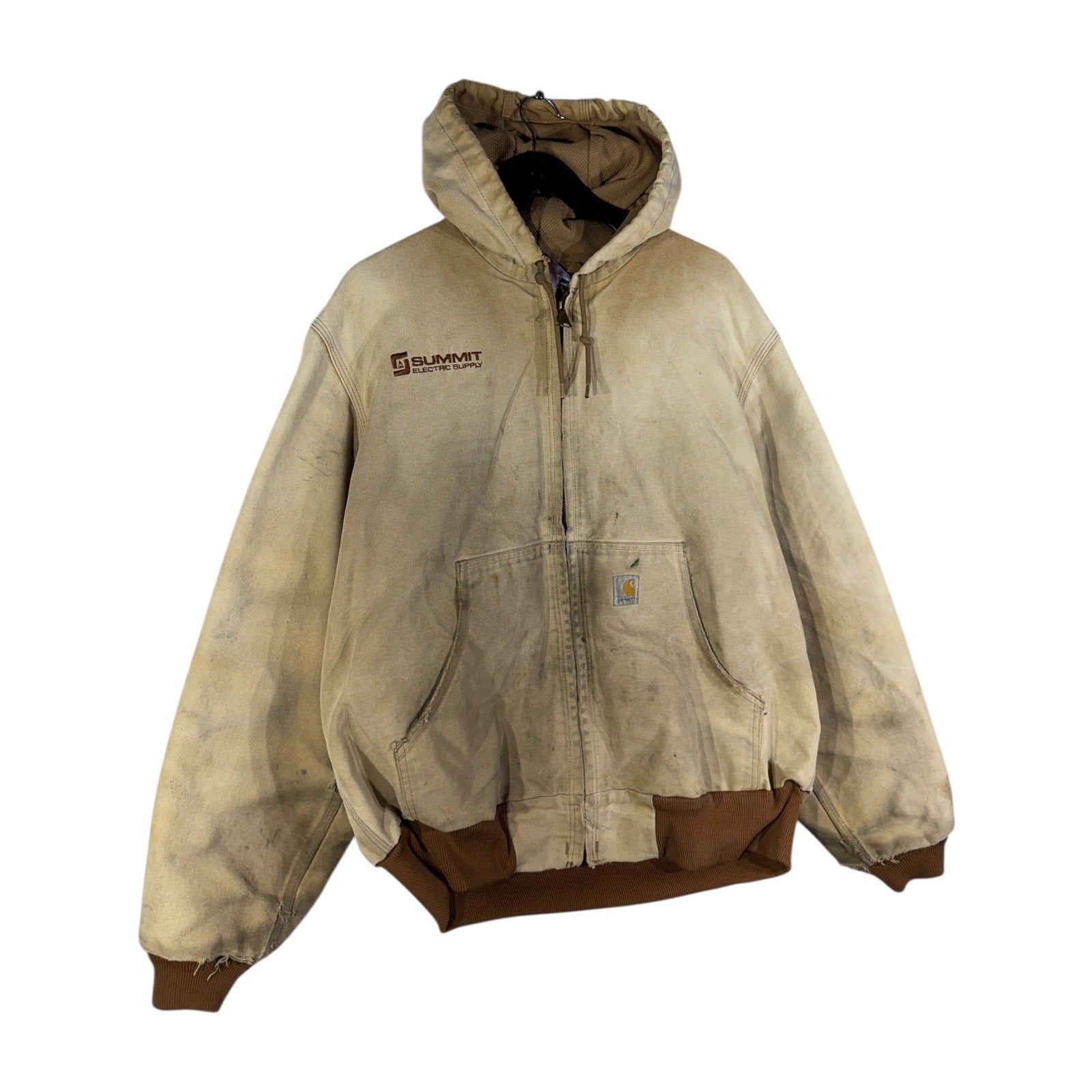 Vintage Carhartt Distressed Canvas Hooded Workwear Jacket