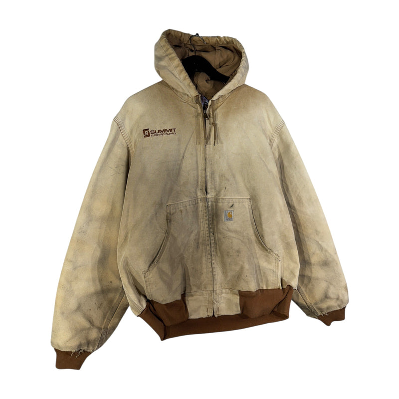 Vintage Carhartt Distressed Canvas Hooded Workwear Jacket