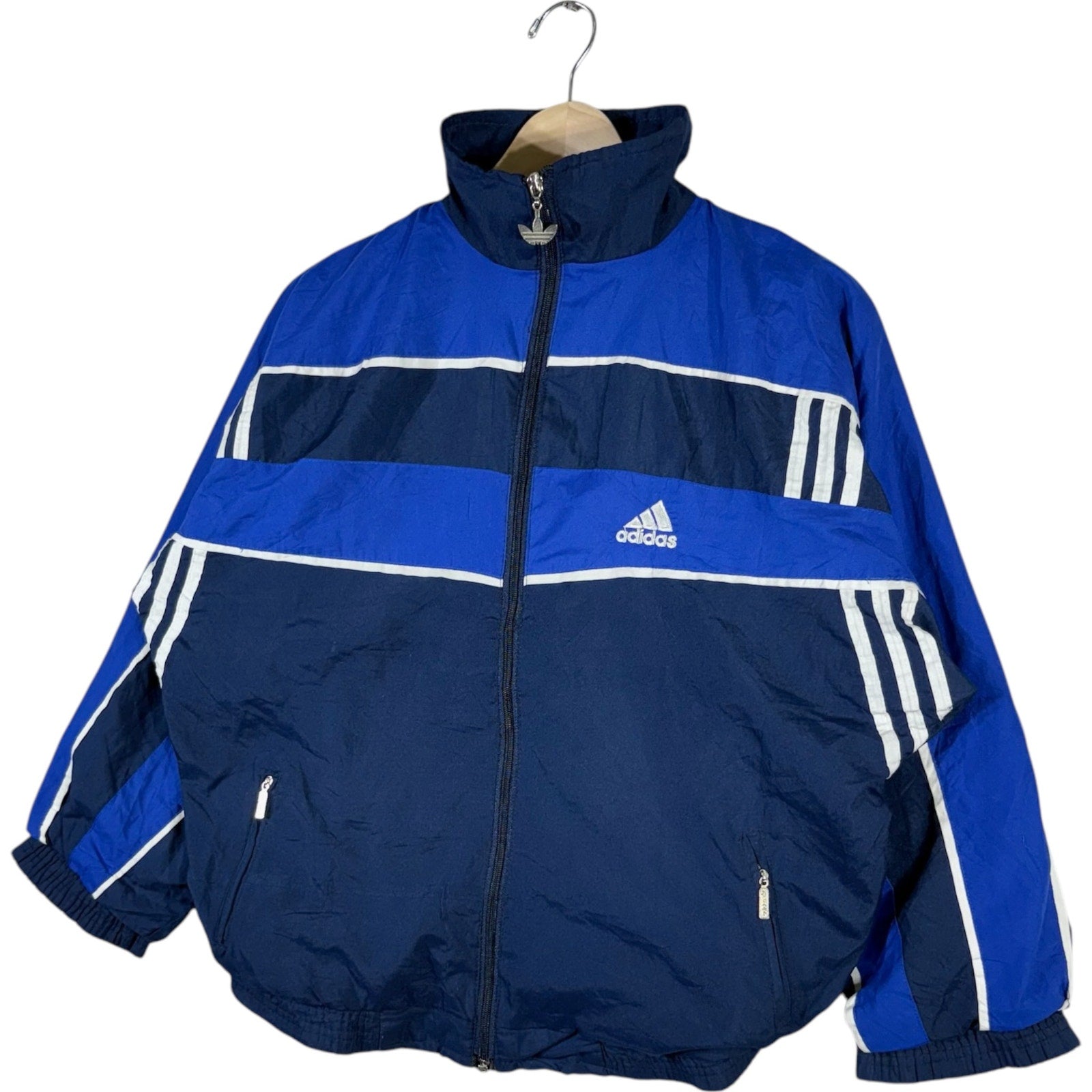 Vintage Adidas Mini Logo Striped Full Zip Windbreaker
