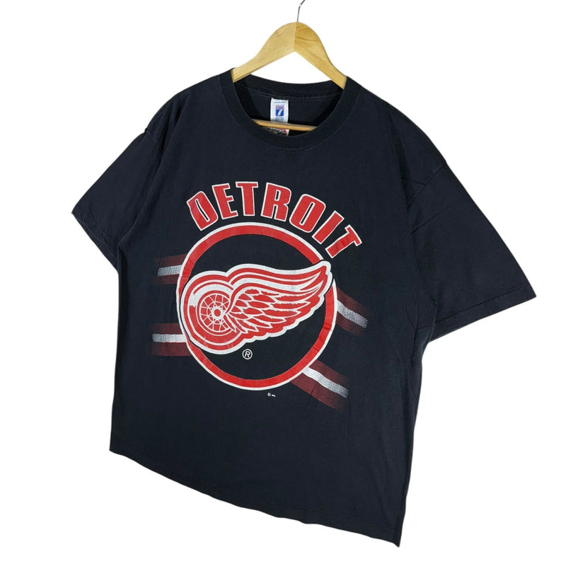 Vintage Logo 7 Detroit Red Wings Logo NHL T-Shirt 90s