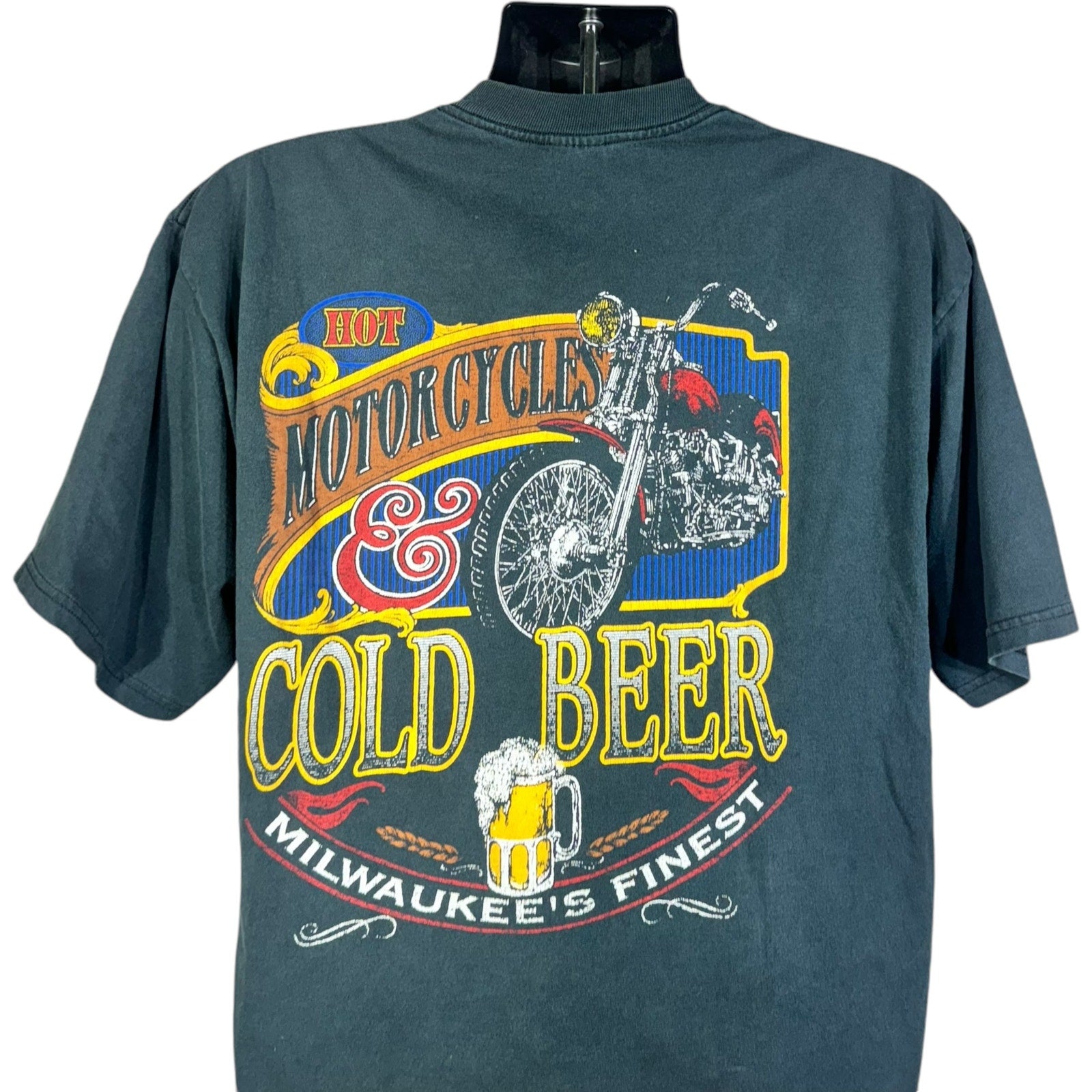 Vintage Sturgis Motorcycles & Cold Beer Tee 1997