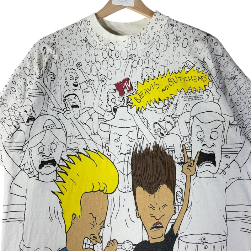 Vintage Beavis and Butt Head All Over Print Graphic T-Shirt