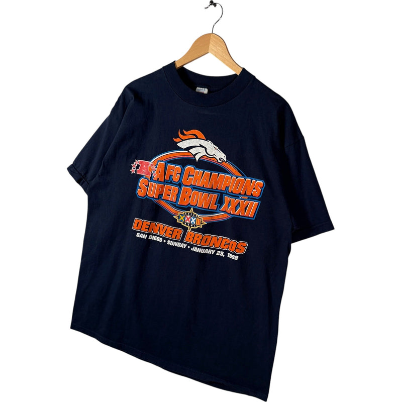 Vintage Logo 7 Denver Broncos Super Bowl 32 NFL Tee 1998