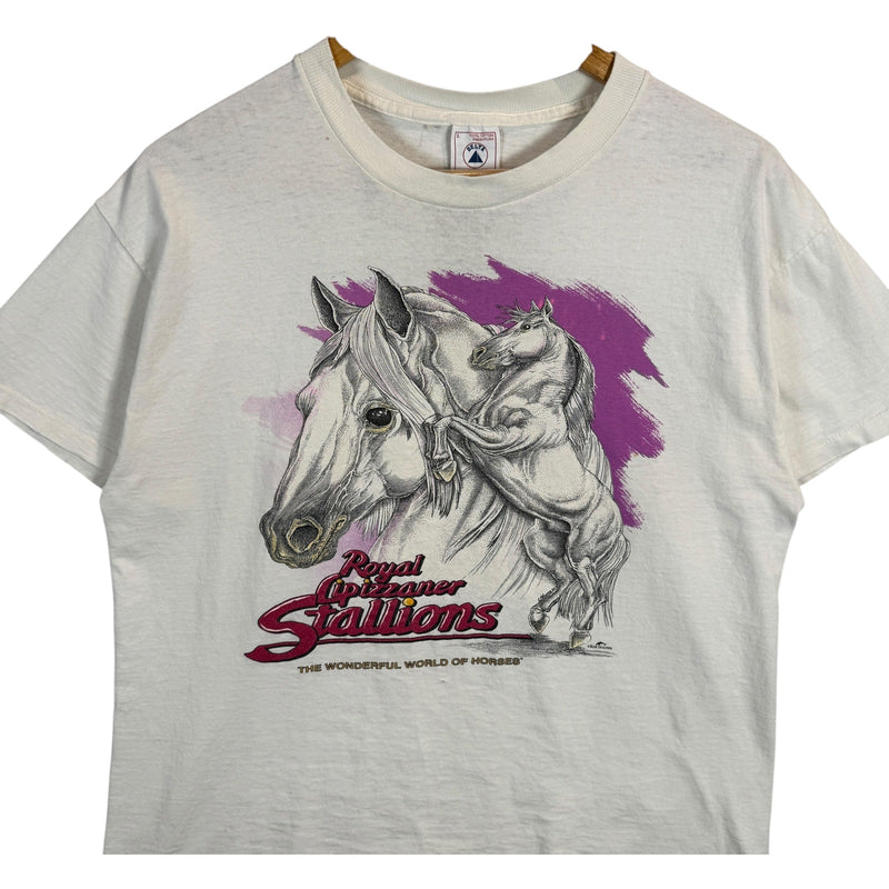 Vintage Royal Lipizzaner Stallions Horse Art Tee 90s