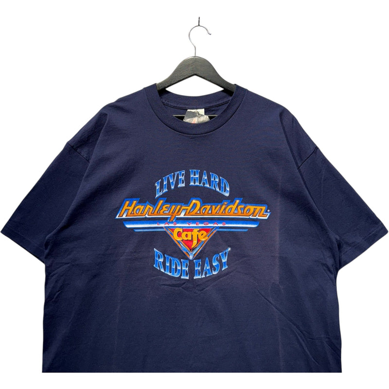 Vintage Harley Davidson Live Hard Ride Easy Cafe Tee NWT