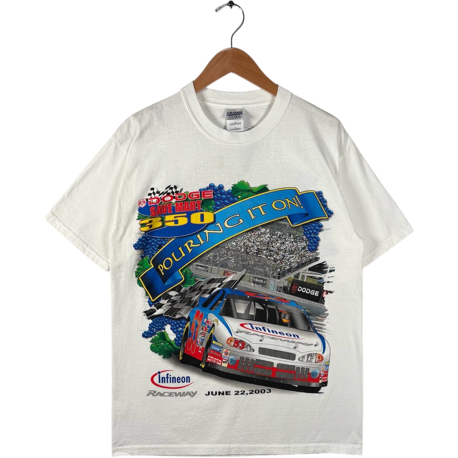 Vintage Dodge Save Mart 350 Racing Event NASCAR Tee