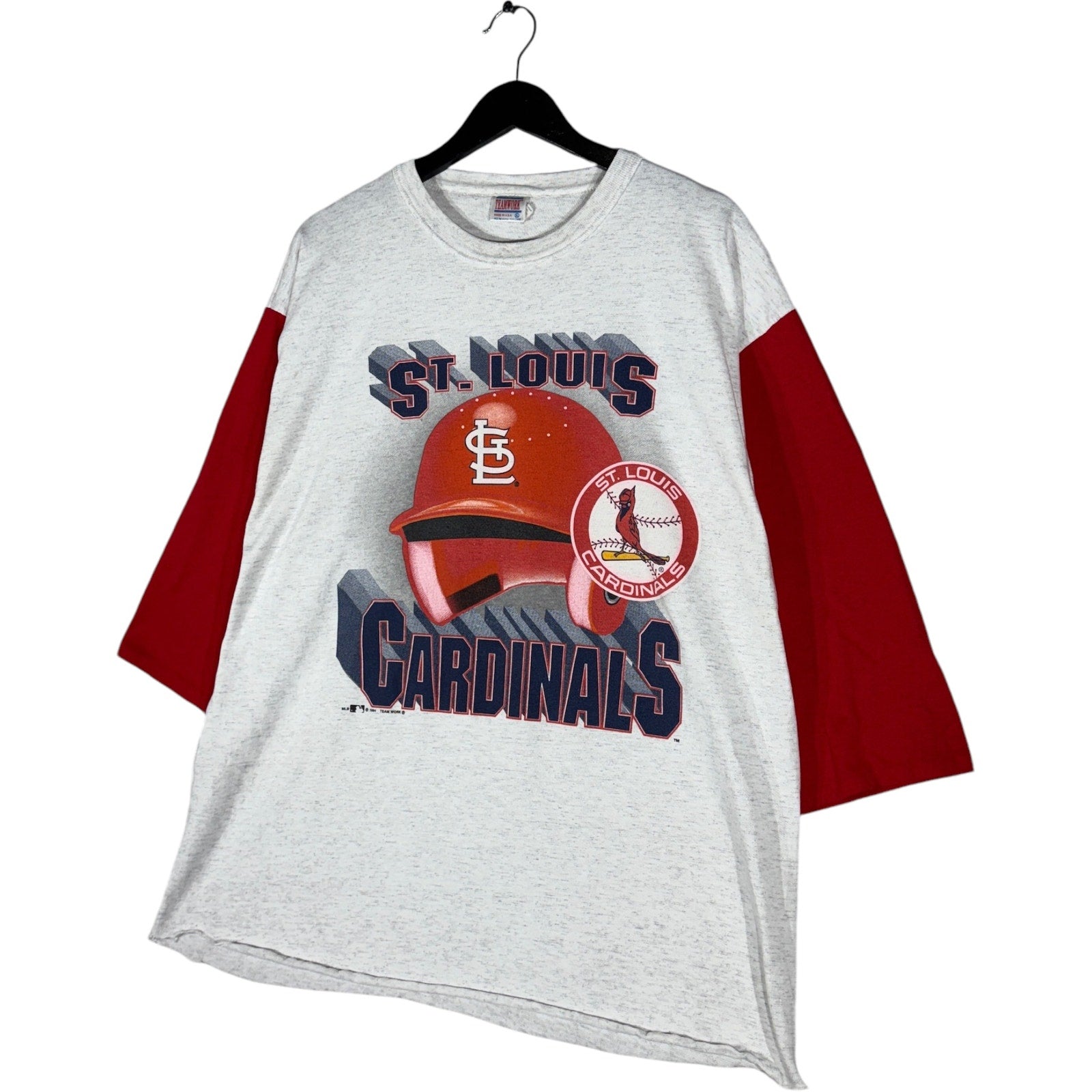 Vintage St. Louis Cardinals 3/4 Sleeve Big Helmet Tee 1994