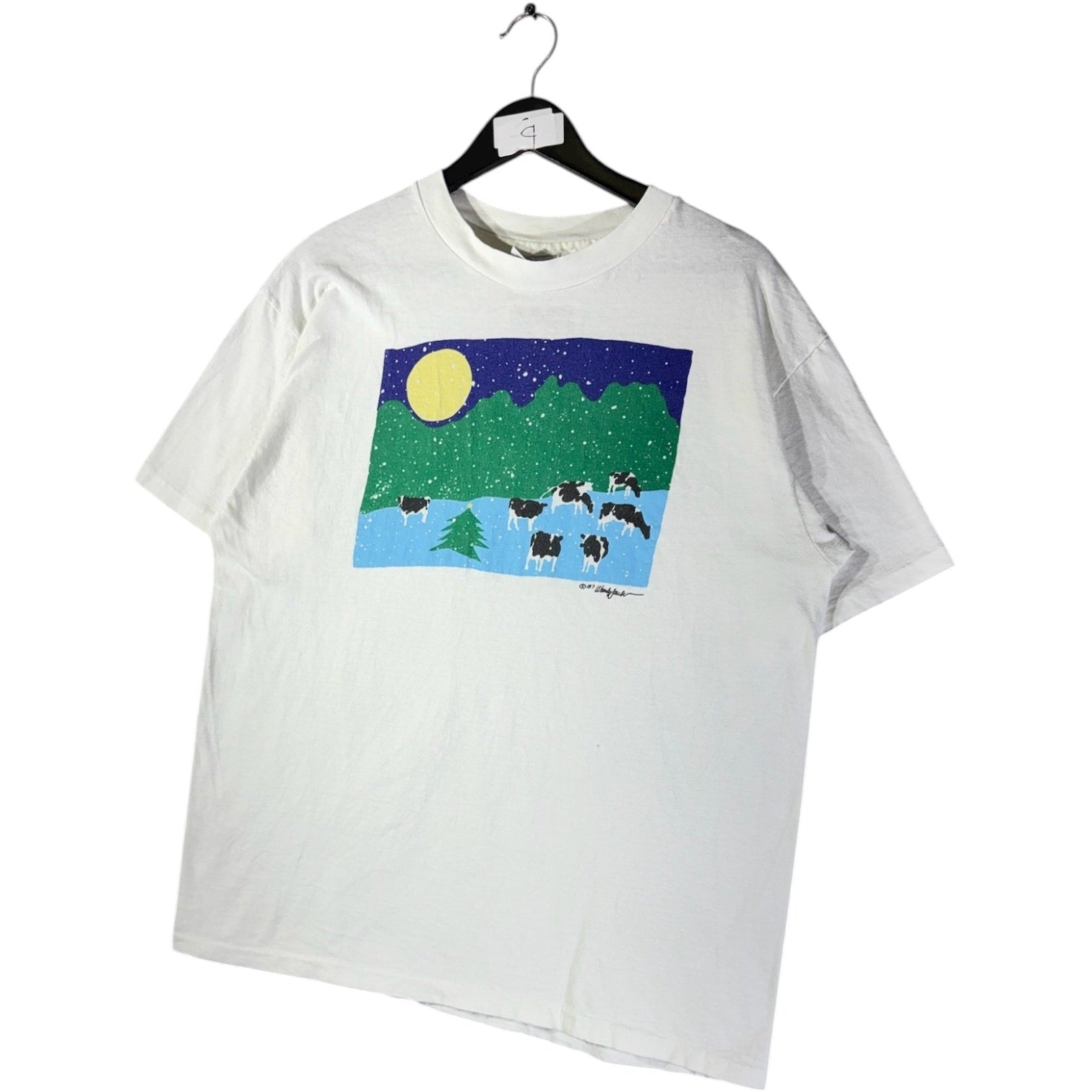 Vintage Moonlight Cow Pasture Graphic T-Shirt