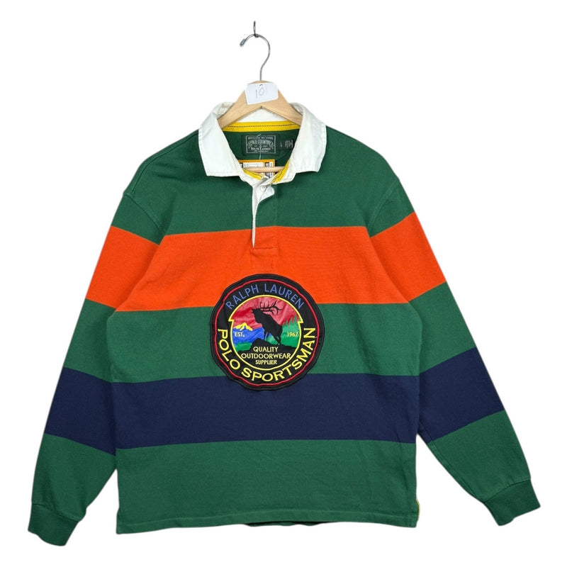 Vintage Polo Ralph Lauren Sportsman Striped Long Sleeve Rugby Shirt