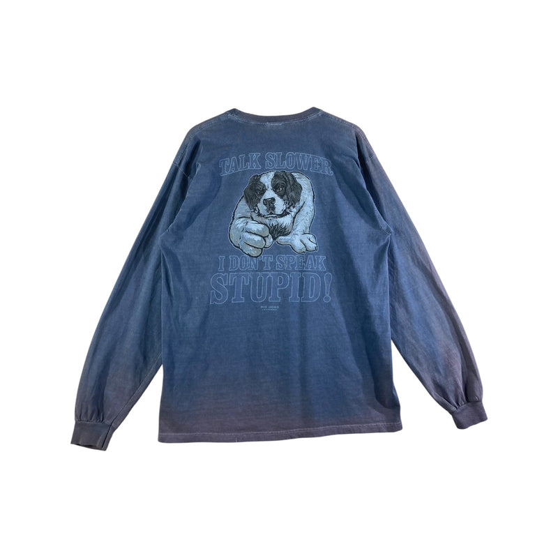 Vintage Big Dog Talk Slower Graphic Long Sleeve T-Shirt