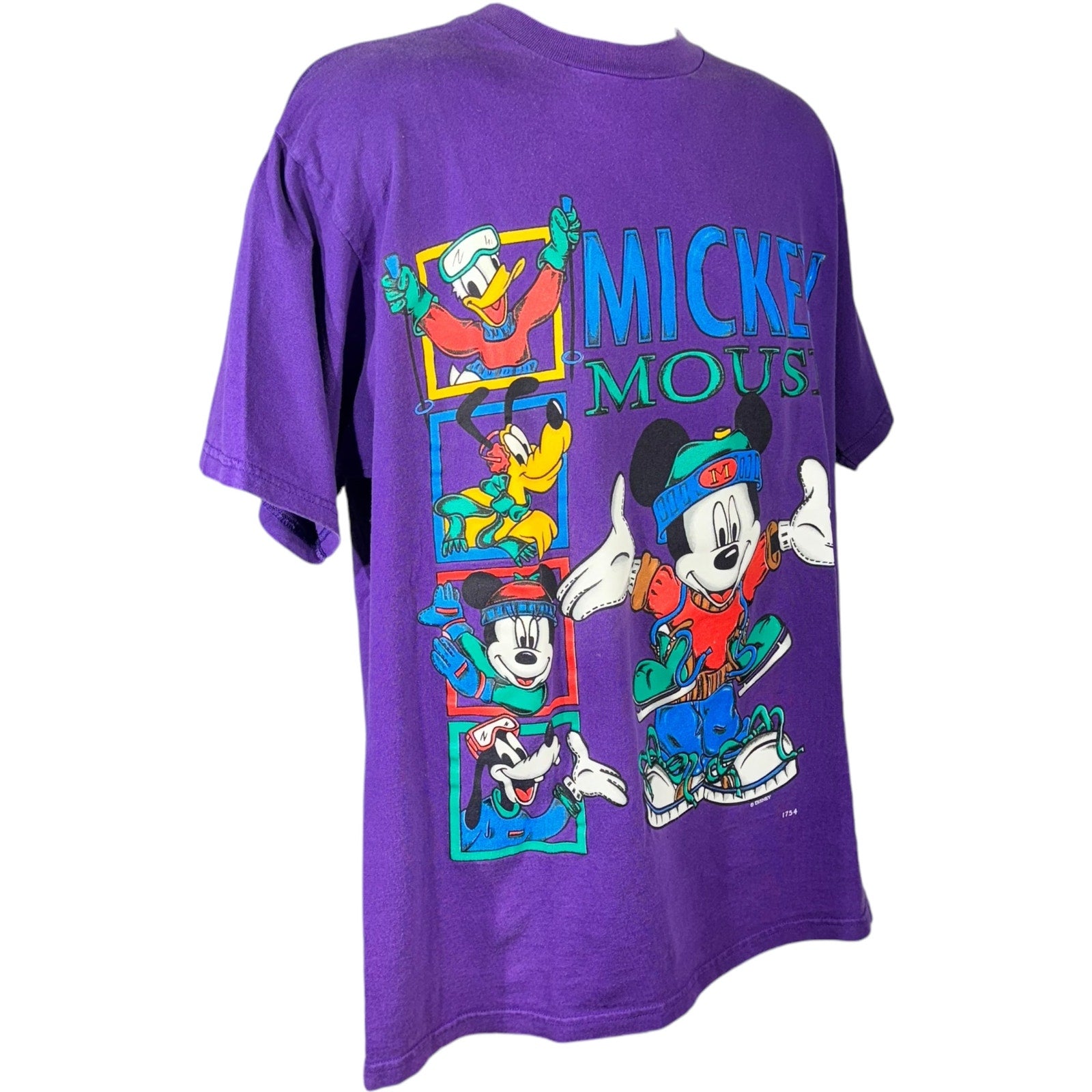 Vintage Disney Mickey And Friends Skiing Adventure Tee 90s