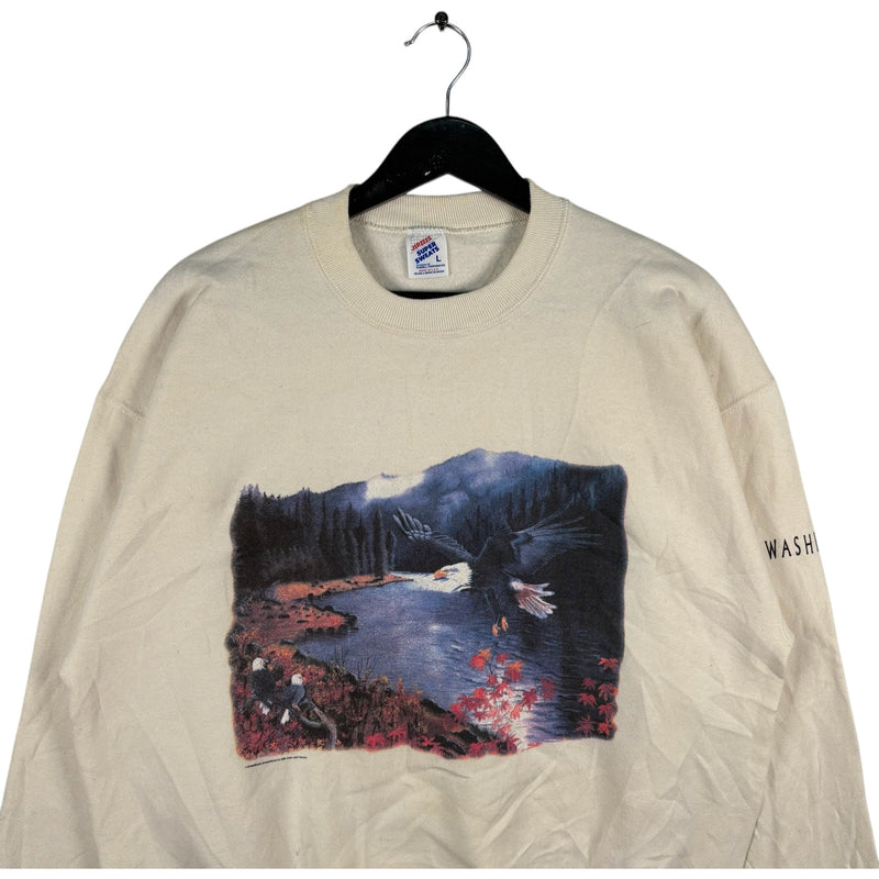 Vintage "Washington" Eagle Nature Crewneck 90s Large