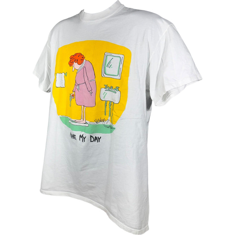 Vintage "Make My Day" Funny Comic Art Tee 1989