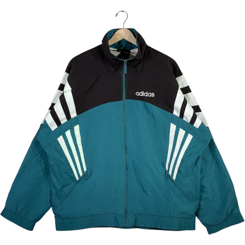 Vintage Adidas Mini Spellout Full Zip Windbreaker