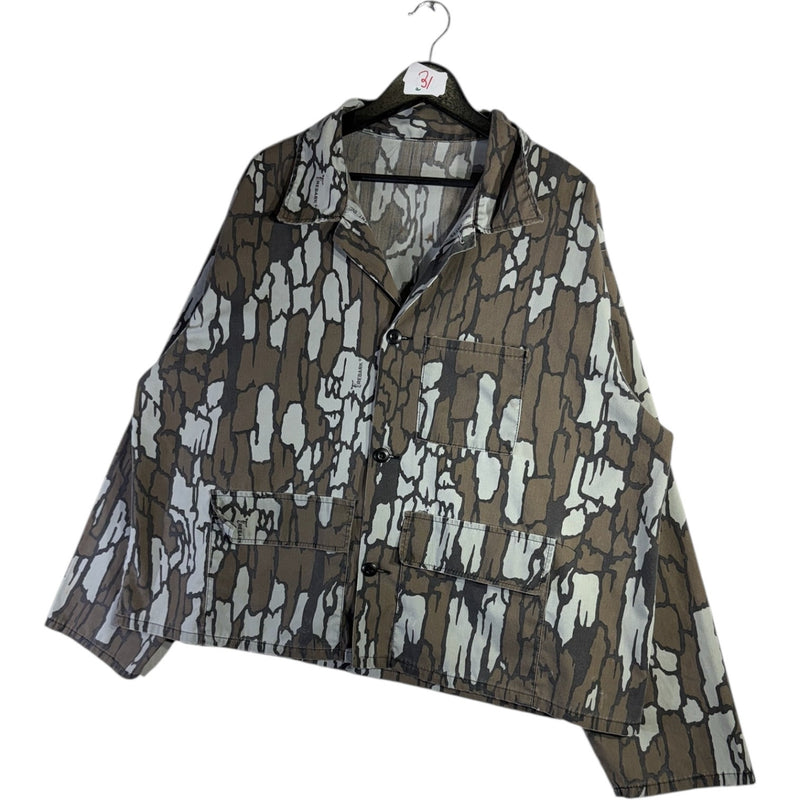 Vintage Tree Bark Camo Long Sleeve Button Up Jacket