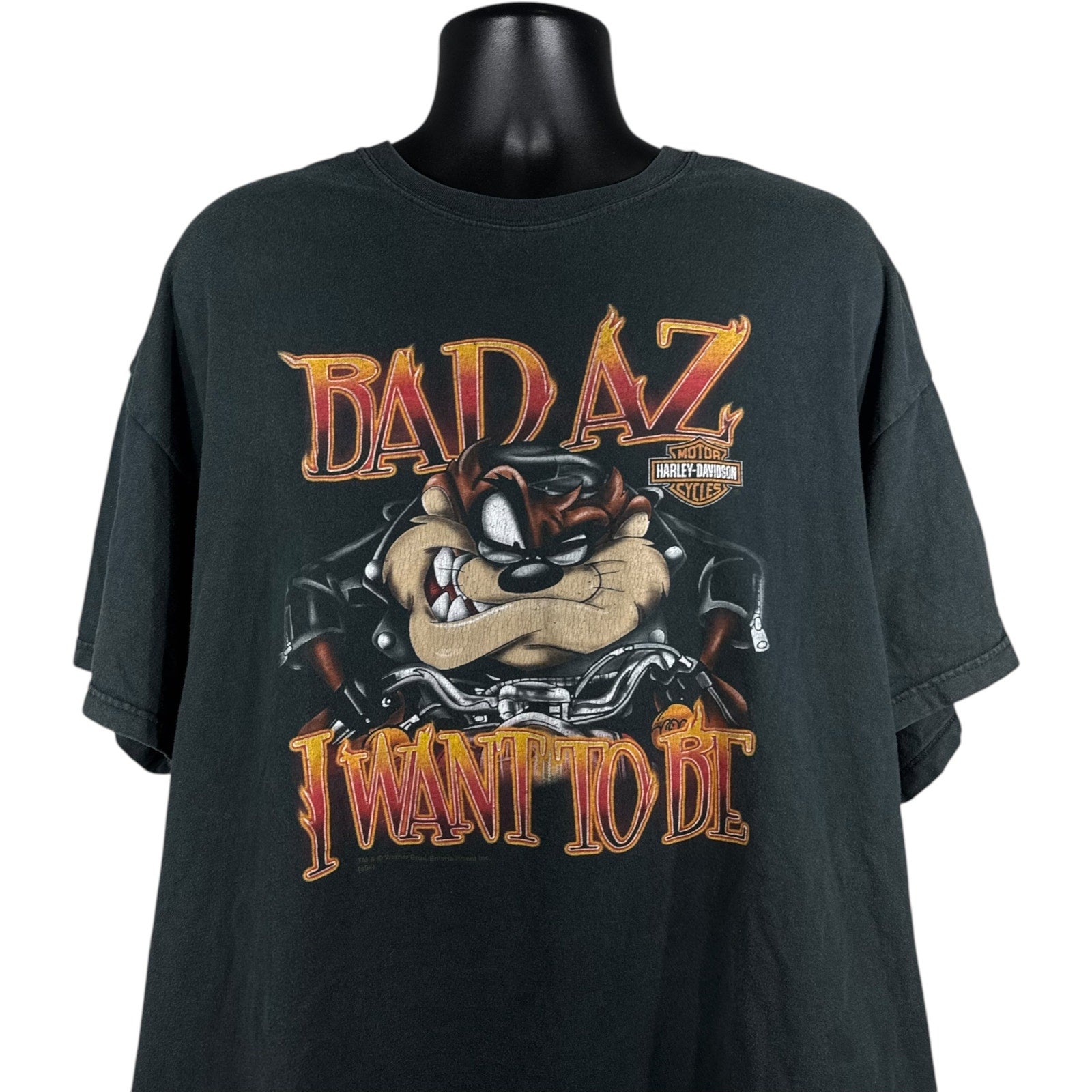 Vintage Harley Davidson Looney Tunes Bad Az I Want To Be Tee