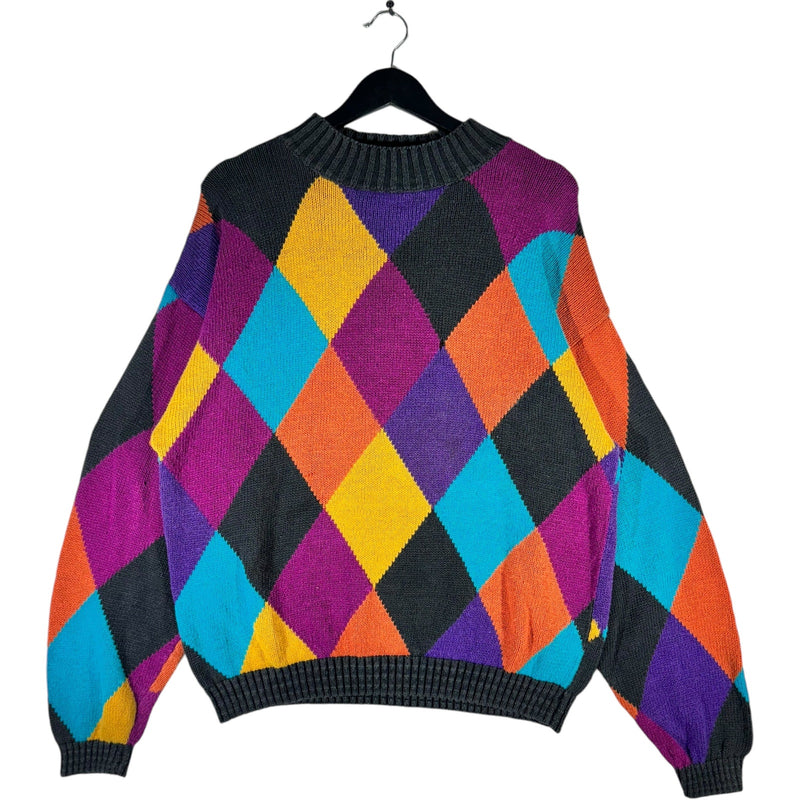 Vintage I.O.U. Argyle Pattern Sweater