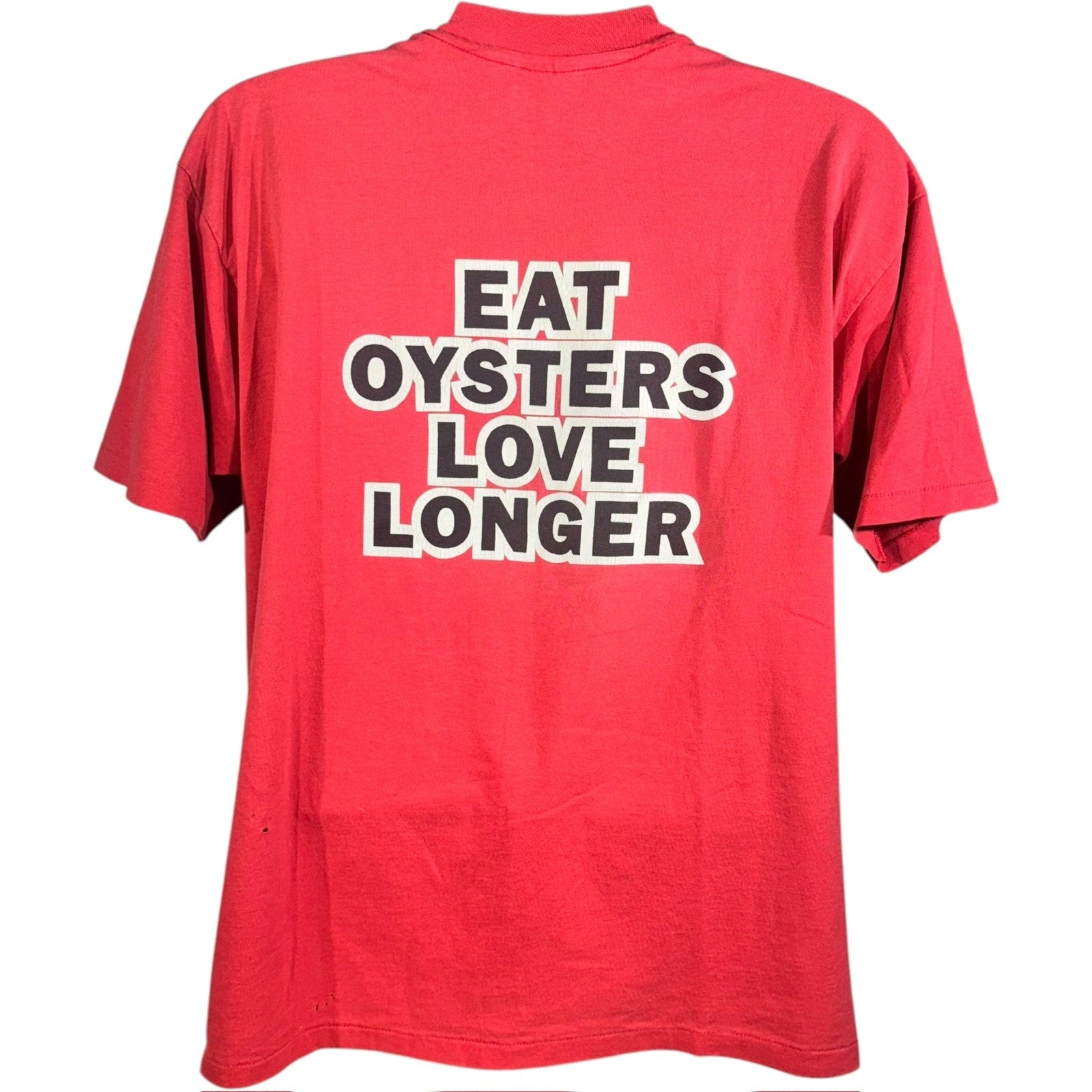 Vintage Dirty Moes Oyster Boat "Eat Oysters Live Longer" Tee