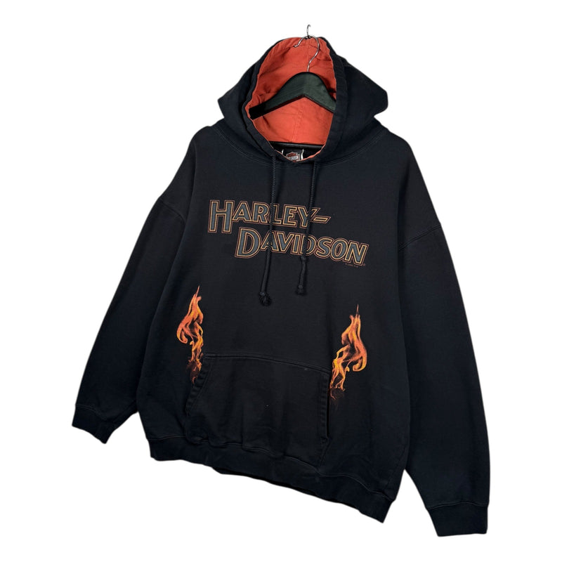 Vintage Harley Davidson Flames Niagara Graphic Hoodie