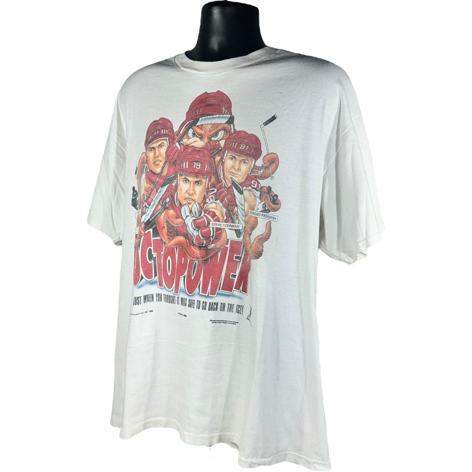 Vintage Detroit Red Wings "Octopower" Caricature Tee 1996