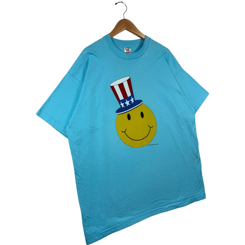 Vintage Smiley Emoticons Patriotic Hat Short Sleeve T-Shirt