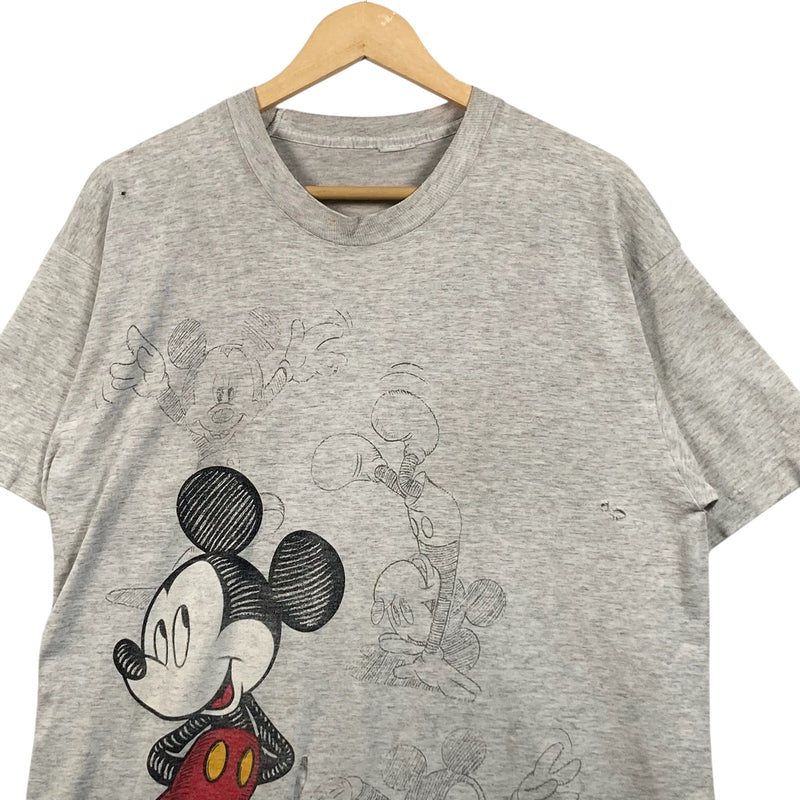 Vintage Disney Retro Mickey Mouse Sketch Full Body Tee