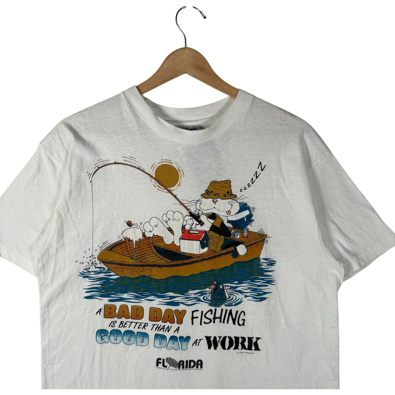 Vintage Florida Fishing Cartoon Humor Tee