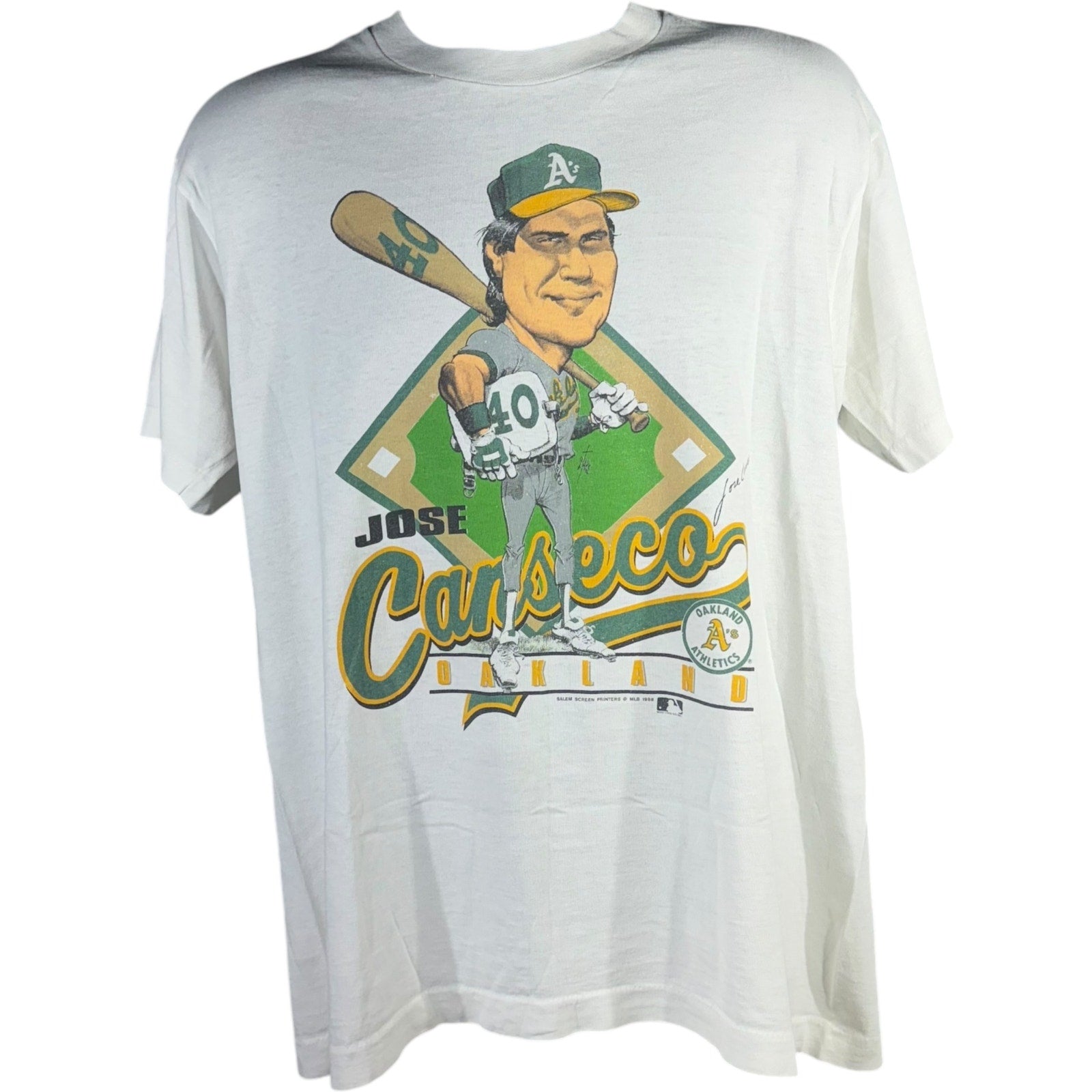 Vintage Oakland Athletics Jose Canseco Caricature Tee 90s