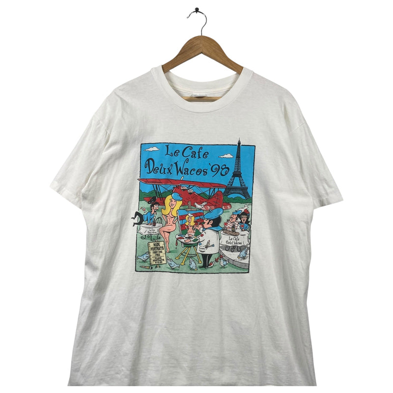 Vintage Anvil Le Cafe Deux Wacos '98 T-Shirt