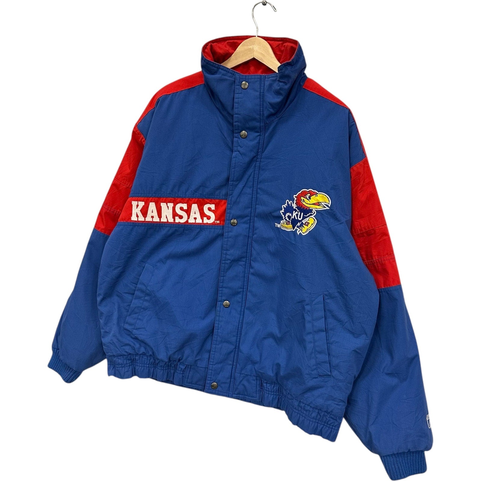 Vintage University Of Kansas Embroidered Puffer Jacket