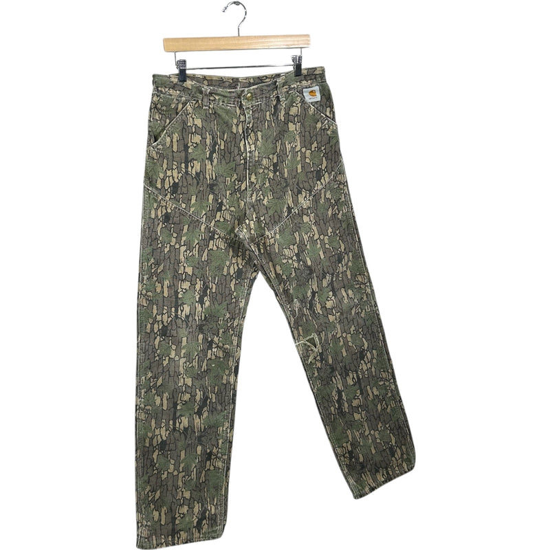 Vintage Carhartt Tree Bark Camo Double Knee Pants 80s 34x32