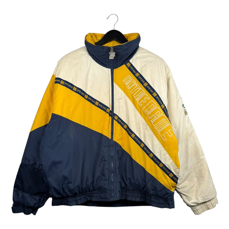 Vintage Notre Dame Colorblock Full Zip Bomber Jacket 90s