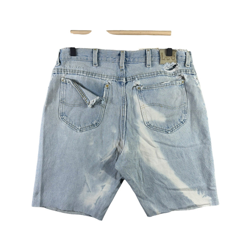 Vintage Lee Denim Tattered Cut Off Bleached Shorts 34