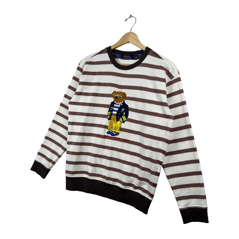 Vintage Polo Ralph Lauren Striped Bear Embroidered Crewneck