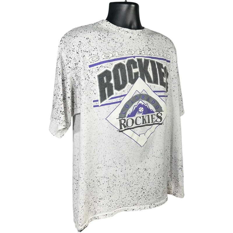 Vintage Colorado Rockies Spellout Logo MLB Tee 90s