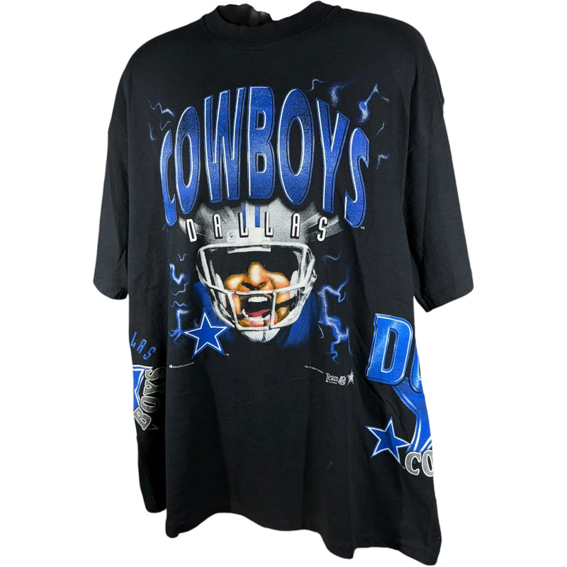 Vintage Dallas Cowboys Wrap Around AOP Lightning Tee 90s