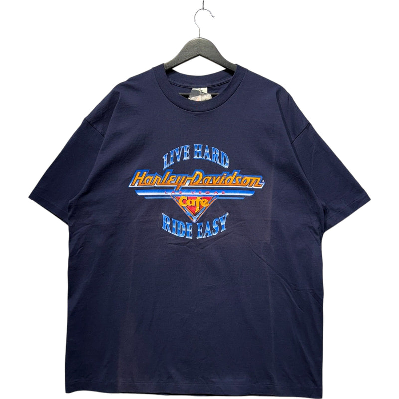 Vintage Harley Davidson Live Hard Ride Easy Cafe Tee NWT