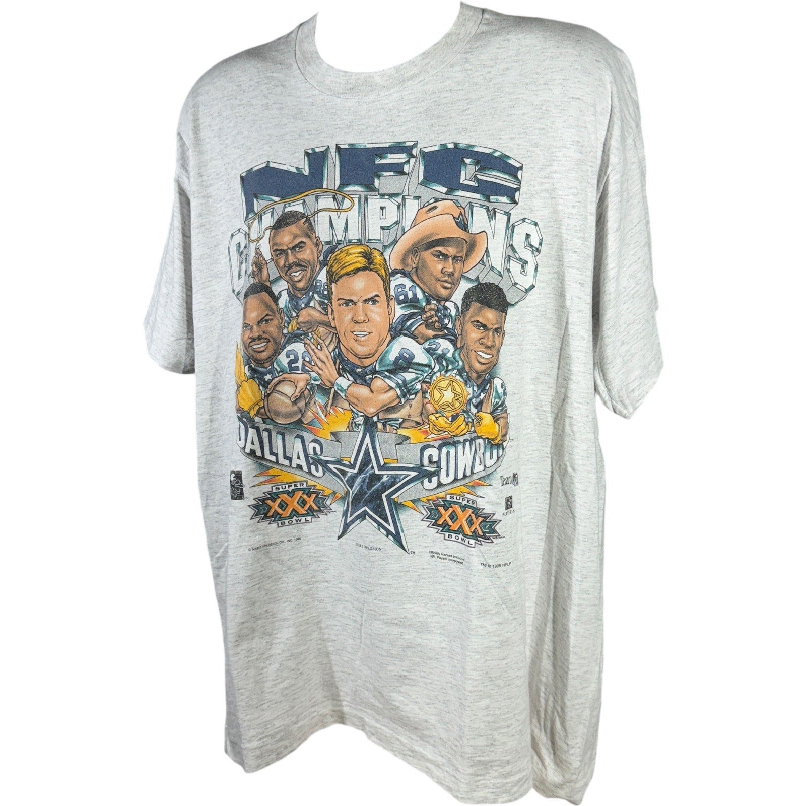 Vintage Dallas Cowboys NFC Champs Caricature Art NFL Tee