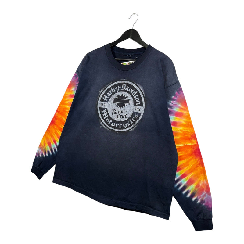 Vintage Harley Davidson Tie Dye Smoky Mountain Tennessee Long Sleeve Shirt