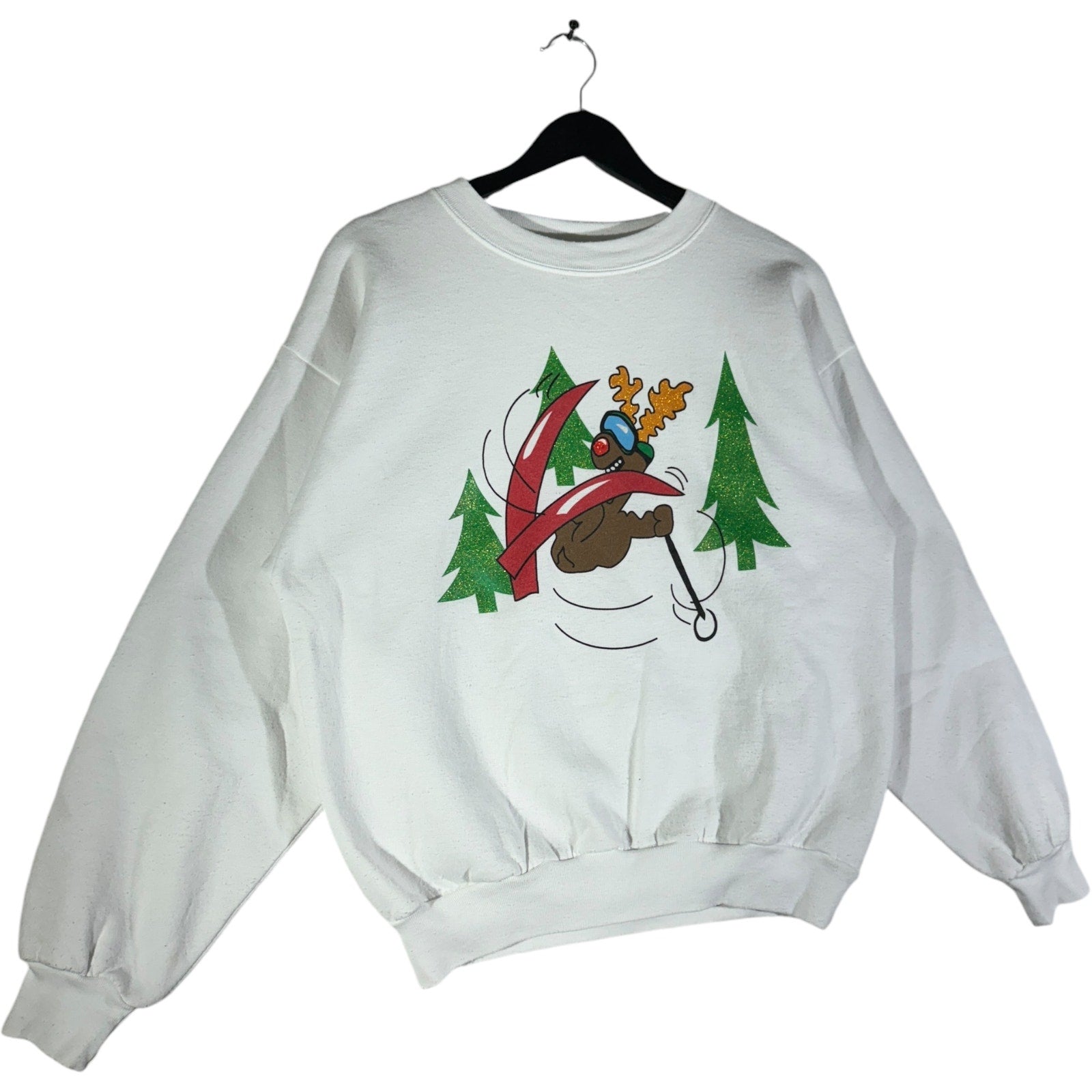 Vintage Skiing Reindeer Crewneck