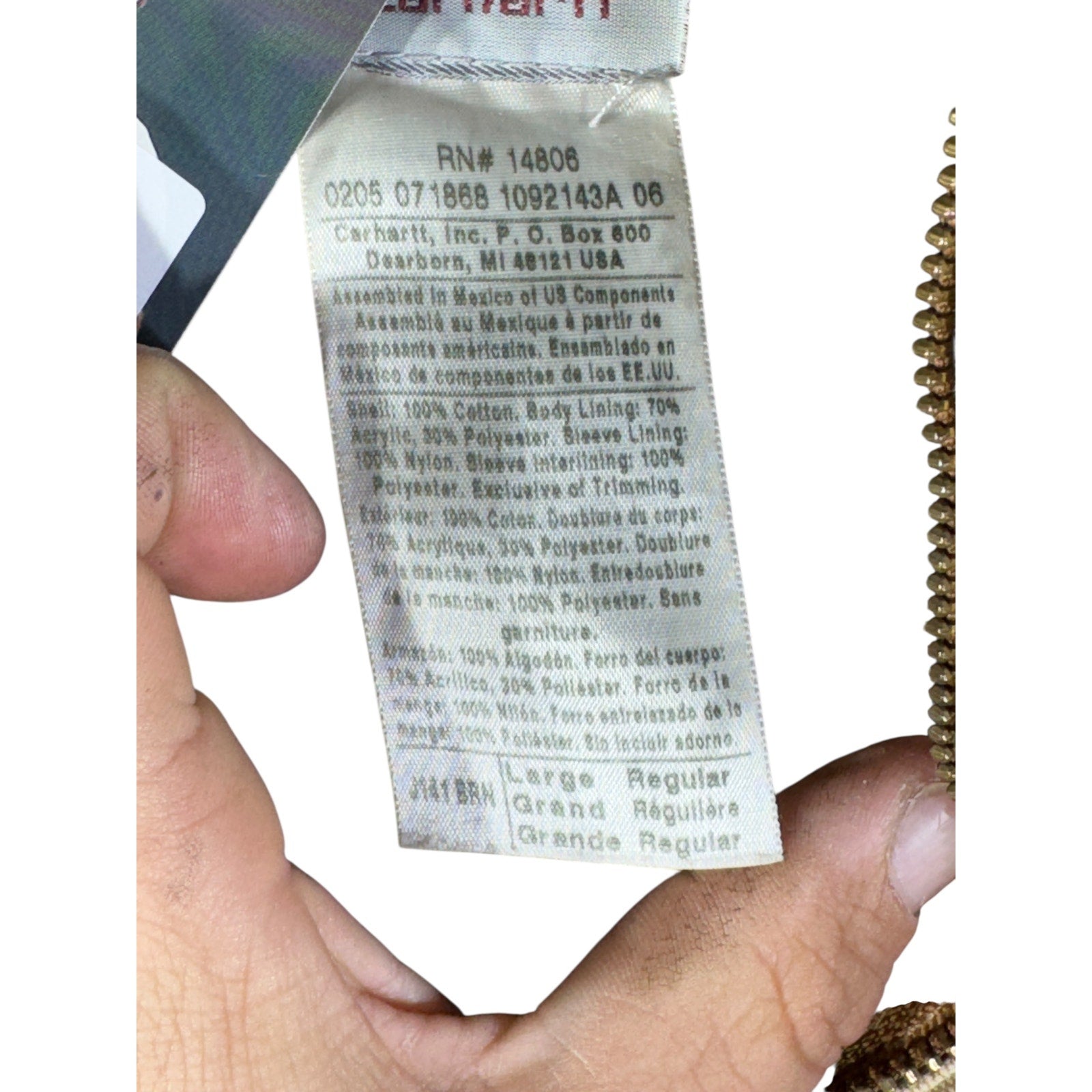 Vintage Carhartt Insulated Full Zip Hooded Workwear Jacket