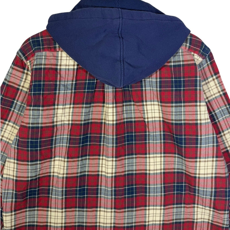 Vintage Polo Ralph Lauren Plaid Flannel Hooded Shirt Shacket Jacket