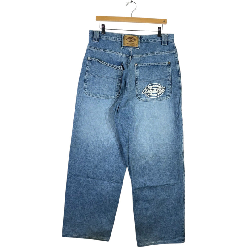 Vintage Dickies Embroidered Wide Leg Denim Jeans 34 x 34