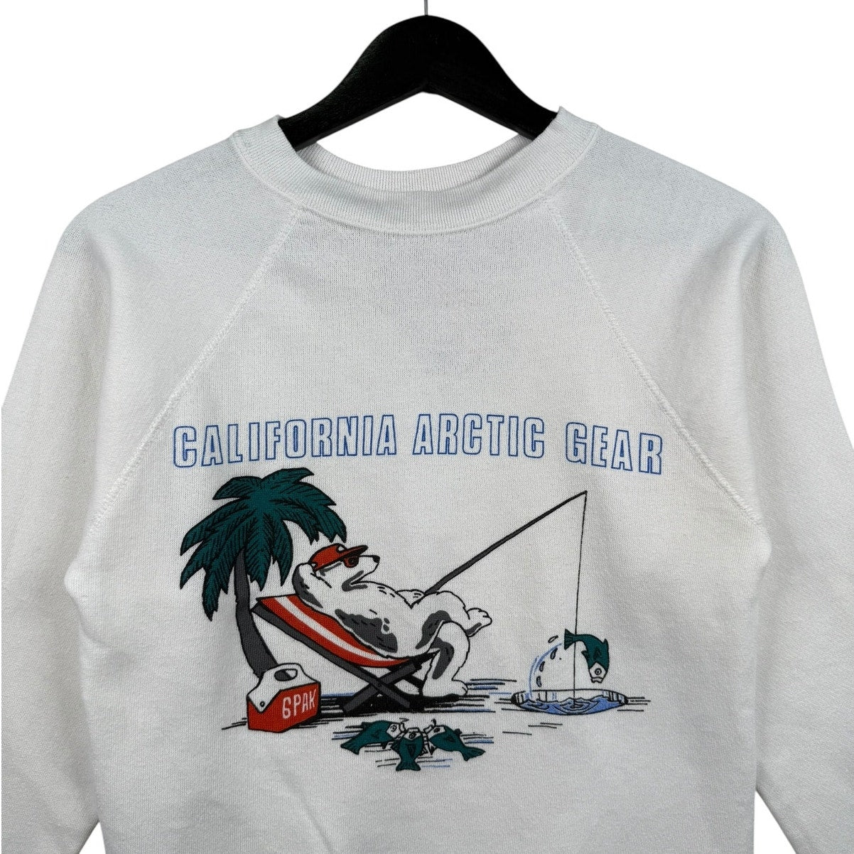 Vintage California Arctic Gear Polar Bear Fishing Crewneck
