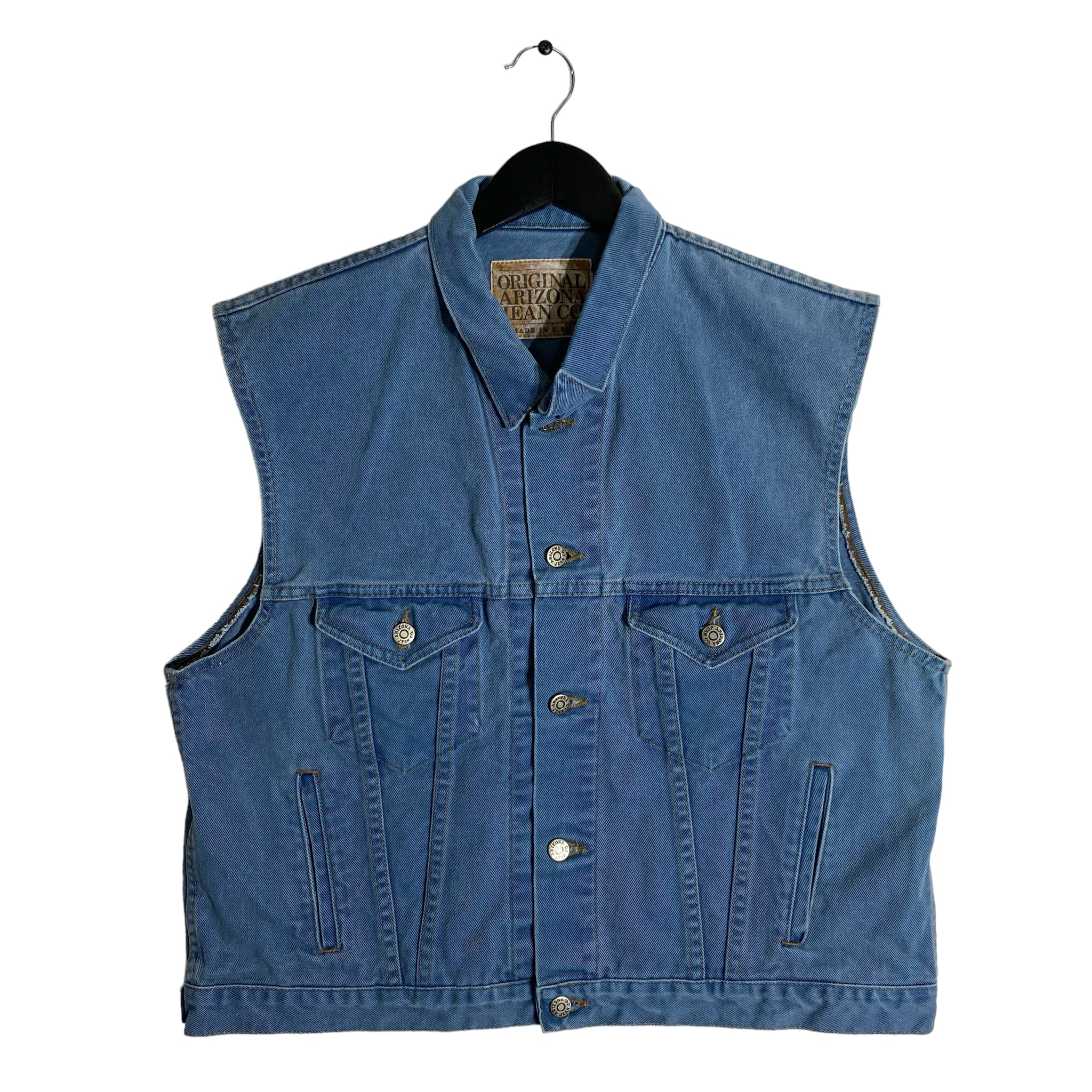 Vintage Denim Button Down Trucker Vest