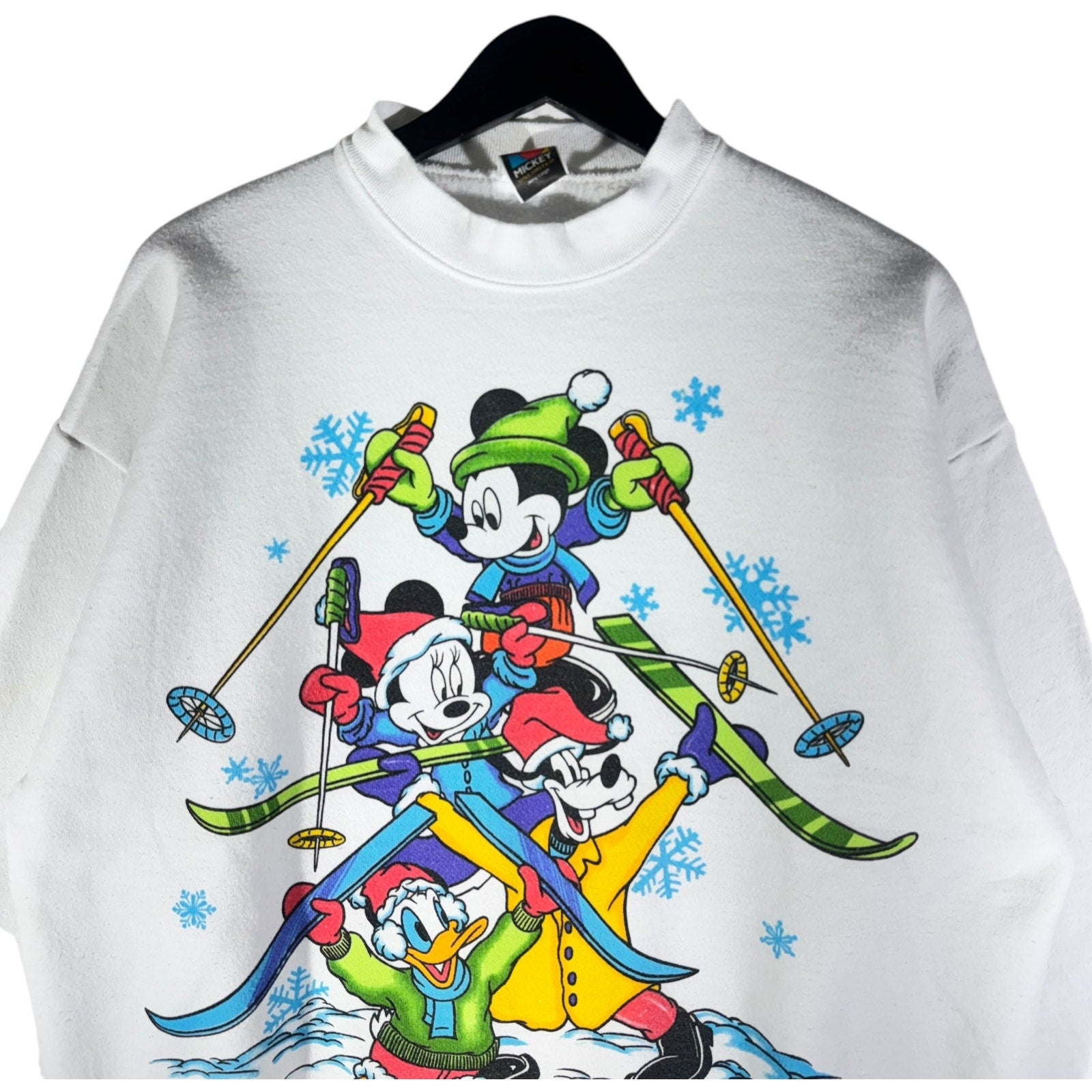 Vintage Disney Mickey & Friends Skiing Christmas Crewneck