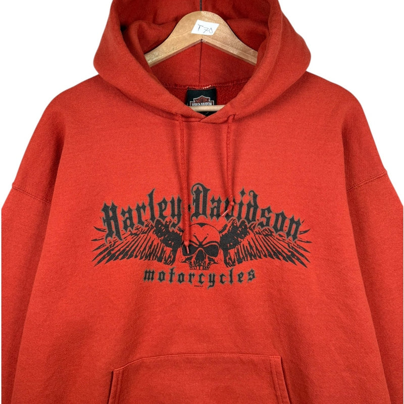 Vintage Harley Davidson Skull Graphic Hoodie