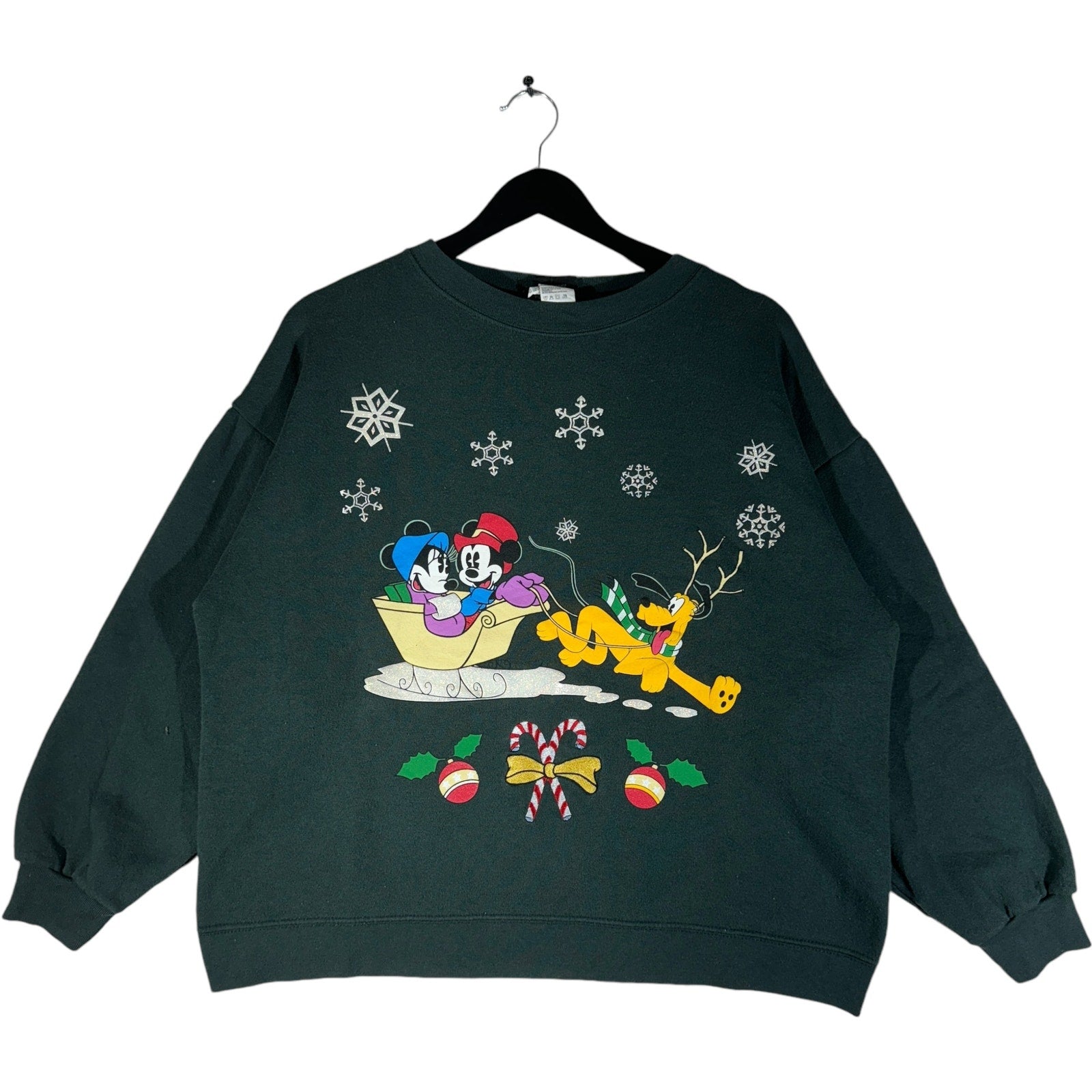 Vintage Disney Mickey & Minnie Sleigh Ride Christmas Crewneck