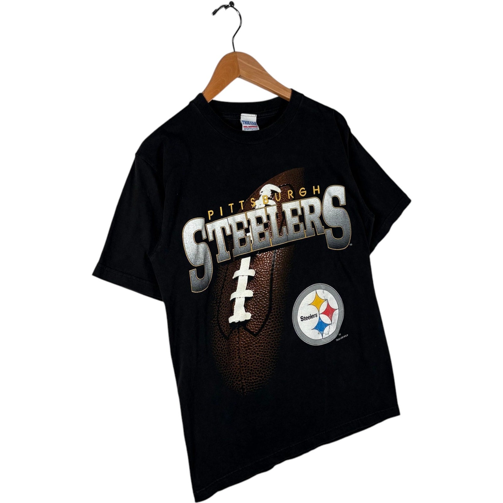 Vintage Pittsburgh Steelers Large Spellout Football NFL Tee