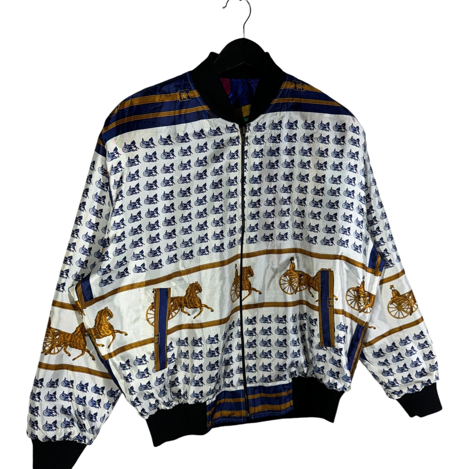 Vintage Picasso Abstract Design Reversible Bomber Jacket